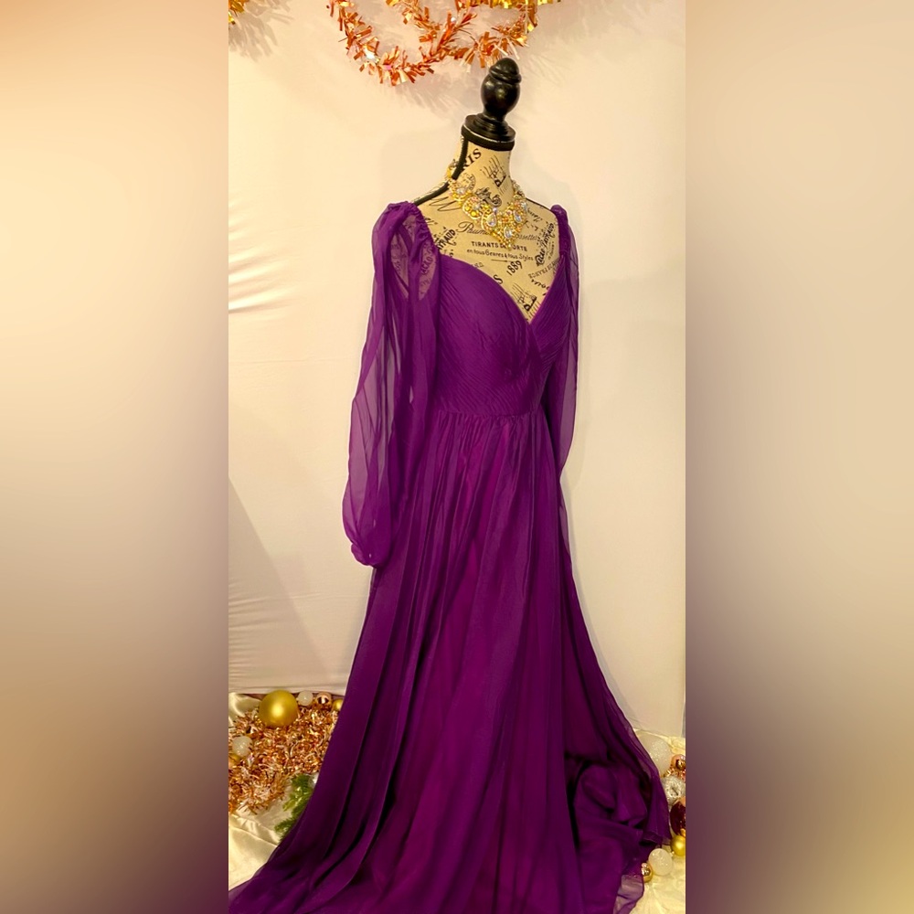 Off Shoulder Long Sleeve Formal Prom Dress by Cinderella Divine CD243